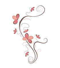 Isolated vector illustration with flowers and elegant ornaments