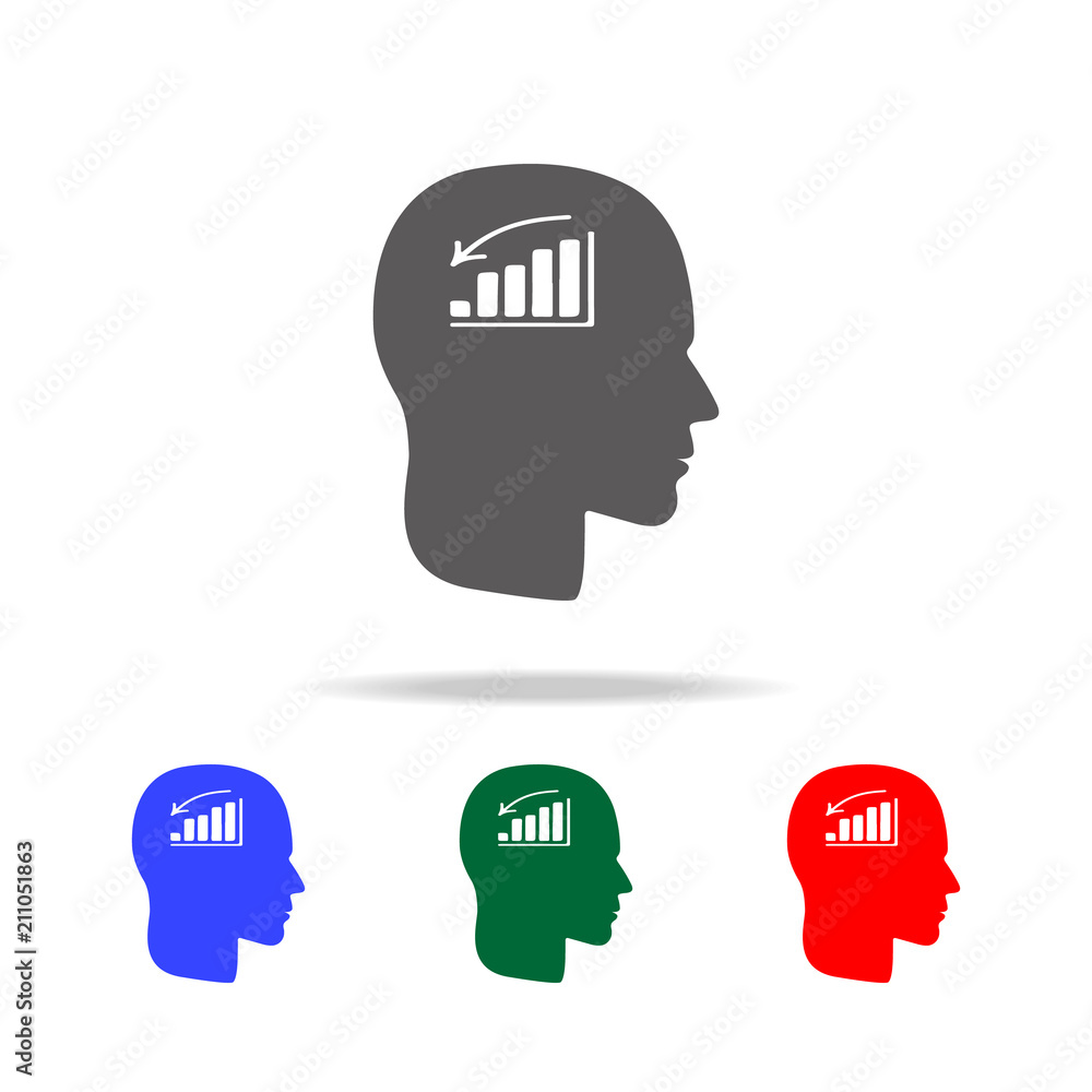 Poster a man without mood icon. elements of psychological disorder in multi colored icons. premium quality 