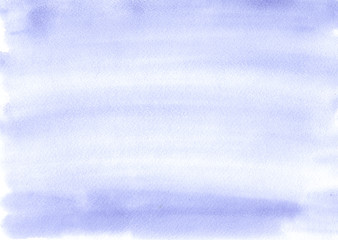 Blue watercolor background is almost uniform, with beautiful stripes from the brush. Excellent substrate or template for any design.