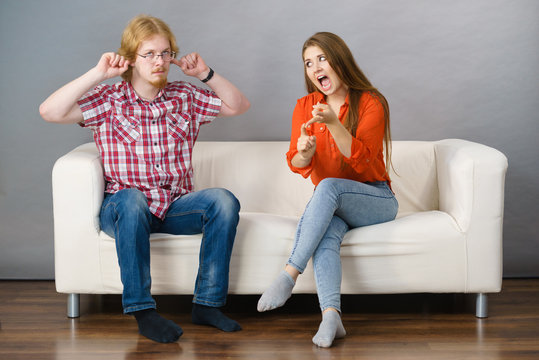 Man and woman having fight