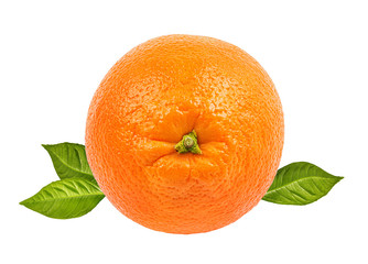 Juicy orange isolated on white background with clipping path