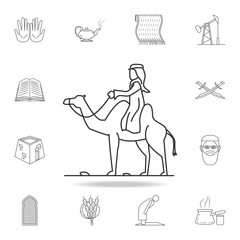 Arab on a camel icon. Detailed set of Arab culture icons. Premium graphic design. One of the collection icons for websites, web design, mobile app