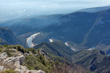 Naklejka premium Amazing Landscape of Nestos River Gorge near town of Xanthi, East Macedonia and Thrace, Greece