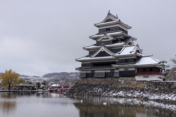 Matsumoto Castle, the castle of the 'Black Crow' in Nagano, Japan in winter