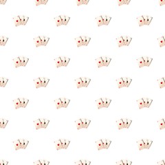 Three aces playing cards pattern seamless repeat in cartoon style vector illustration