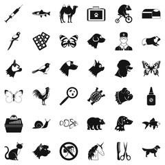 Animal medicine icons set. Simple style of 36 animal medicine vector icons for web isolated on white background