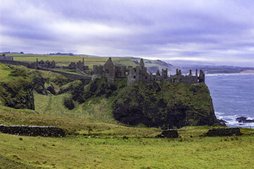 Fototapeta na wymiar Ruins of medieval Dunluce Castle