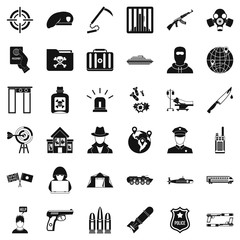 Antiterrorist help icons set. Simple style of 36 antiterrorist help vector icons for web isolated on white background