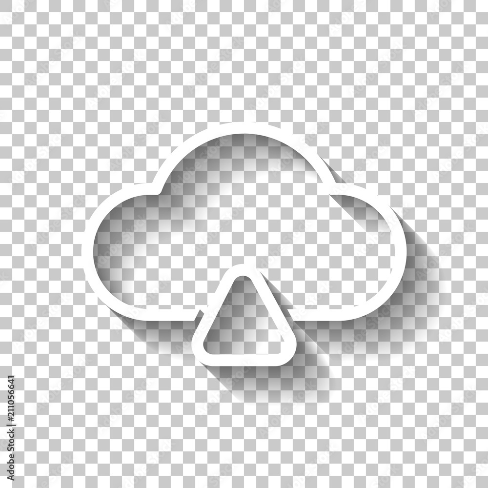 Poster outline upload simple cloud icon. linear symbol with thin outlin