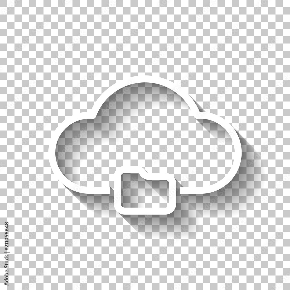 Poster outline simple cloud and folder. linear symbol with thin outline