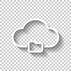 outline simple cloud and folder. linear symbol with thin outline