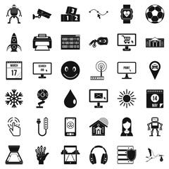 Different apps icons set. Simple style of 36 different apps vector icons for web isolated on white background