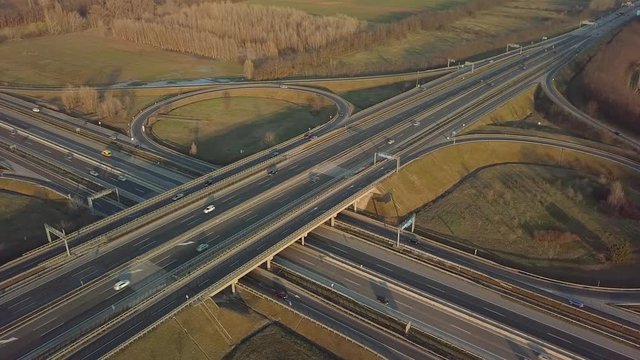 Freeway cloverleaf interchange