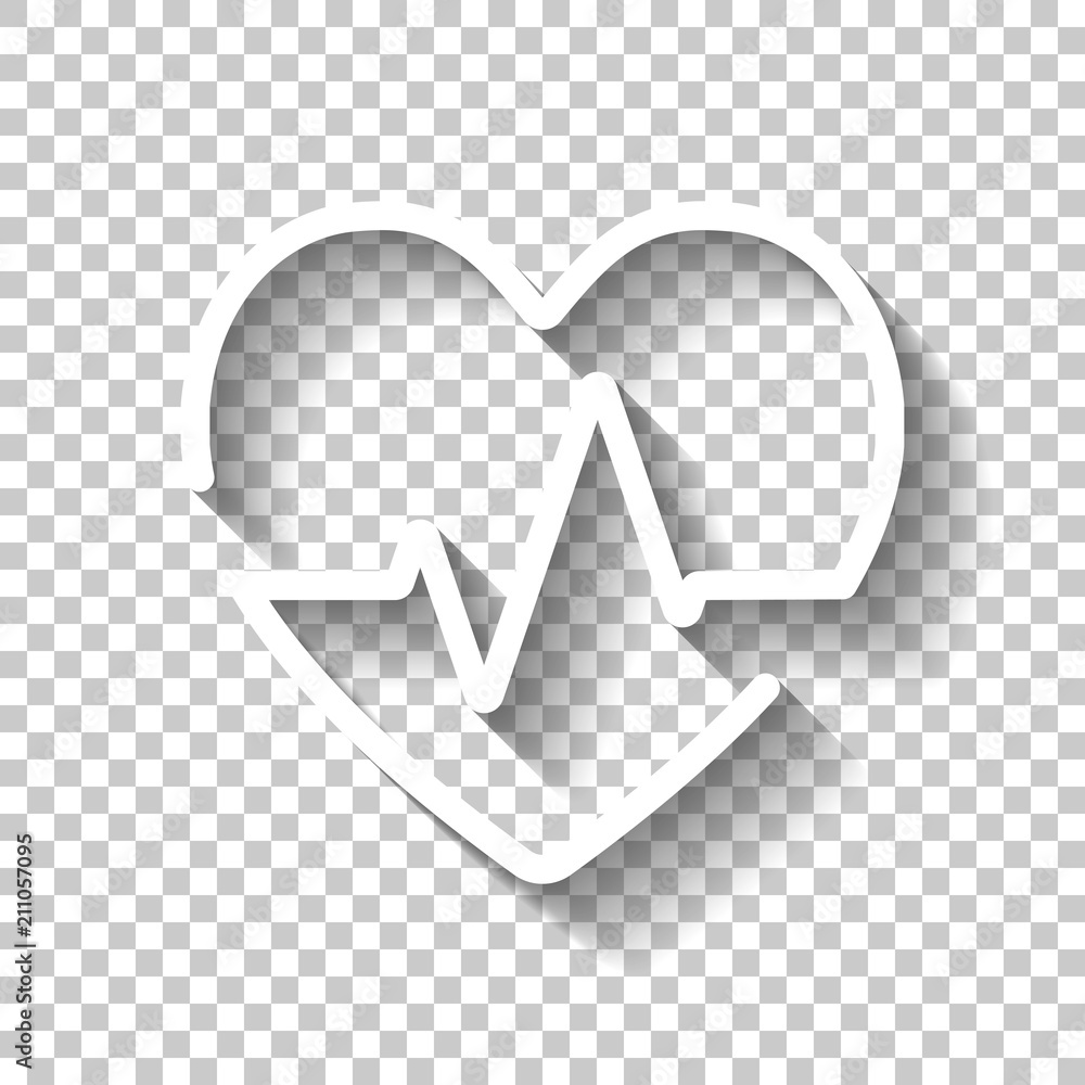 Aufkleber heart and pulse line. one line style. linear icon with thin outl