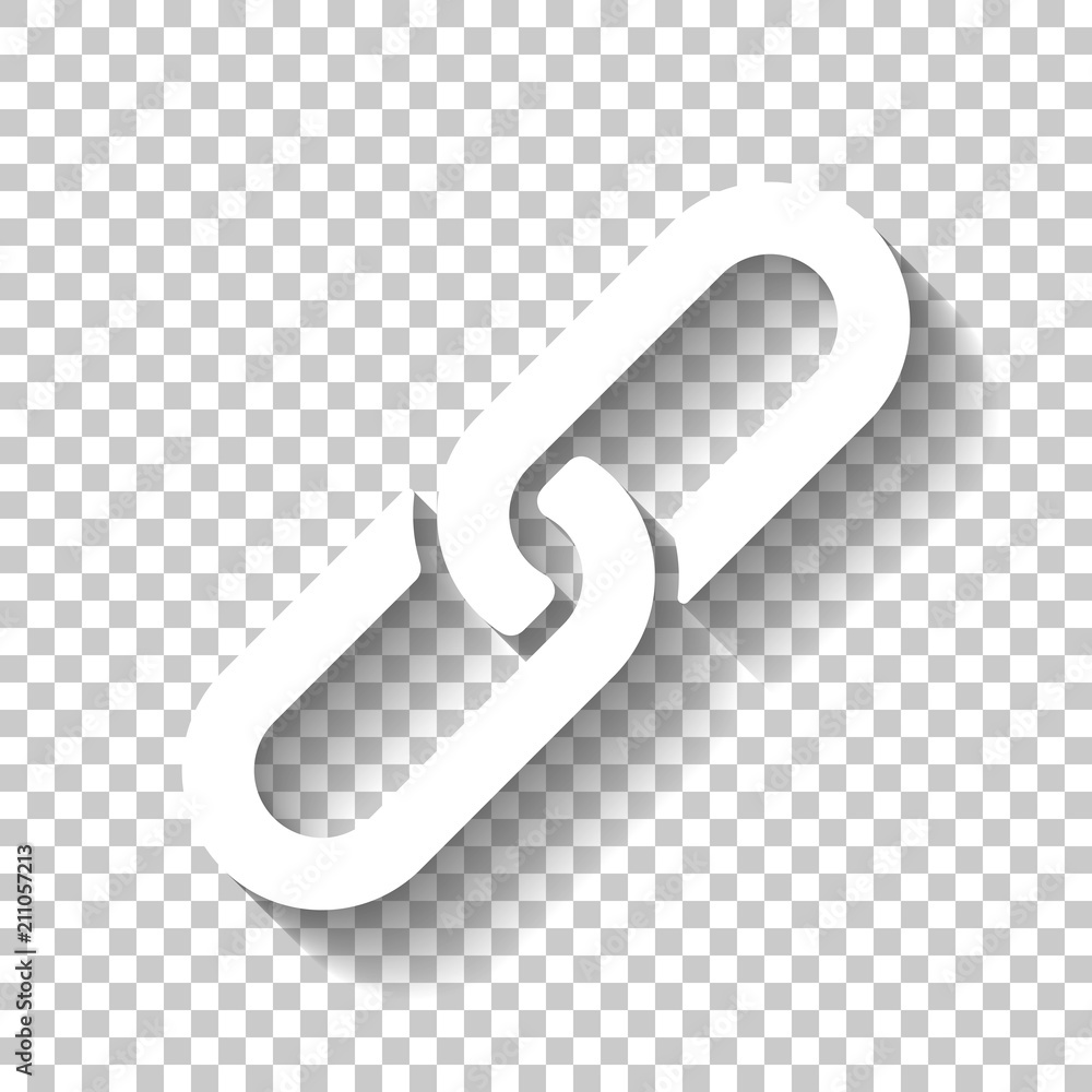 Poster link icon. hyperlink chain symbol. simple icon. white icon with