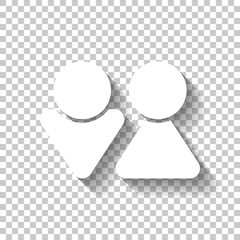 Fototapeta premium Set of male and female symbols. Simple icon. White icon with sha
