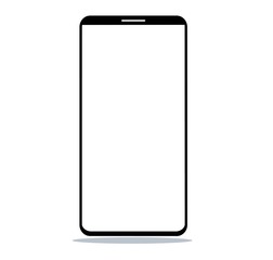 Smartphone mockup with blank screen.