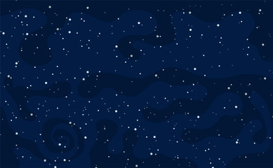Obraz na płótnie Canvas Vector background illustration with space, stars and fogs. Vector illustration.