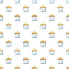 Donation box pattern seamless repeat in cartoon style vector illustration