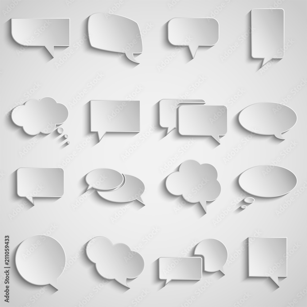 Poster gradient communication speech bubbles set