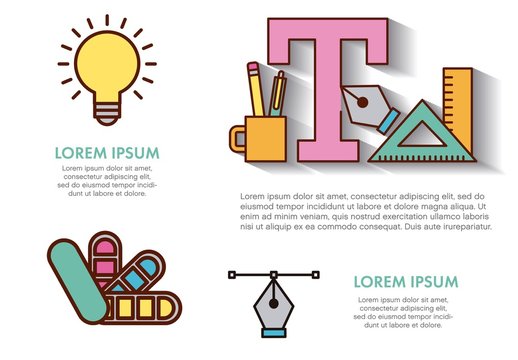 Colorful Flat Design Creative Tools Infographic