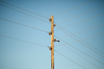 wooden electric column