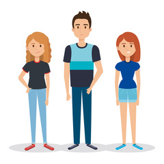 group of young people avatars vector illustration design