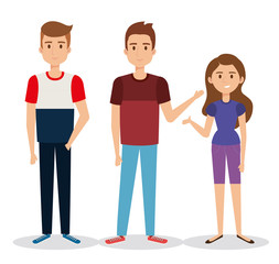 group of young people avatars vector illustration design