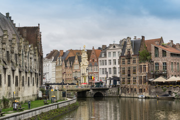 Naklejka na ściany i meble Ghent old town panorama