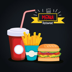 delicious fast food icons vector illustration design