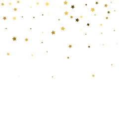 Gold stars. Confetti celebration, Falling golden abstract decoration for party, birthday celebrate, anniversary or event, festive. Festival decor. Vector illustration