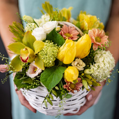 nice flowers in the hands
