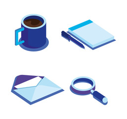 digital technology isometrics icons vector illustration design