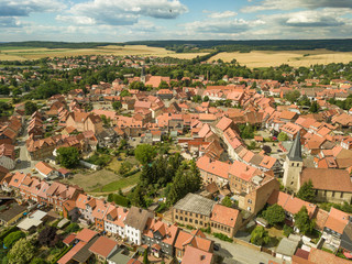 Fototapeta na wymiar The city of Osterwieck from above ( Harz region, Saxony-Anhalt / Germany ) 