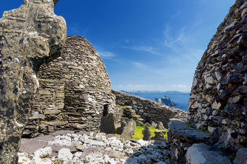 Skellig Michael or Great Skellig, home to the ruined remains of a Christian monastery, Country Kerry, Ireland
