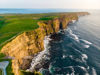 World famous Cliffs of Moher, one of the most popular tourist destinations in Ireland.