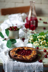 chocolate cherry galette.style vintage