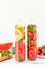 Detox Infused Water with fruits and berries inside