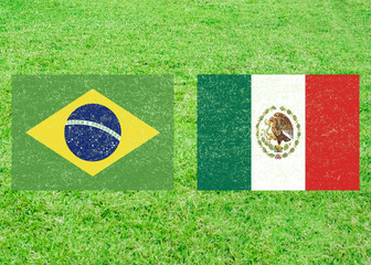 Fototapeta premium Brazil vs Mexico Sports Background