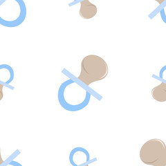 Seamless pattern of the image of the nipples in blue shades. Illustration for a boy at a baby shower party. Background for greeting or invitation cards.