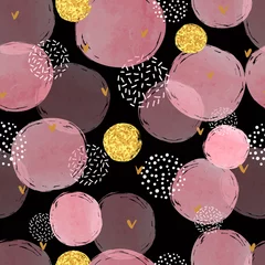 Papier Peint photo Lavable Polka dot Motif en pointillé sans couture avec des cercles roses aquarelles. Abstrait de vecteur.