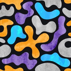 Gordijnen Aquarel graffiti naadloze patroon. Vector kleurrijke geometrische abstracte achtergrond. © Afanasia