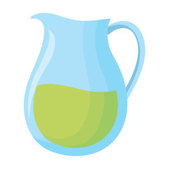 lemonade pitcher icon over white background, vector illustration