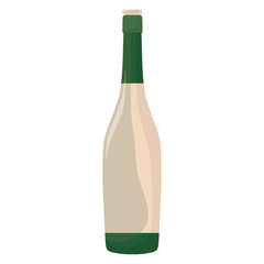 champagne bottle icon over white background, vector illustration