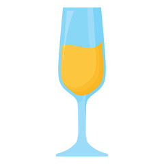 champagne glass icon over white background, vector illustration