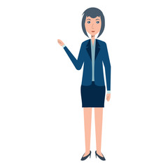 businesswoman standing over white background, vector illustration