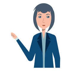 Fototapeta na wymiar Cartoon businesswoman icon over white background, vector illustration