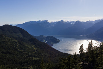 Fototapeta na wymiar View from Stawamus Chief Provincial Park, Squamish, BC, Canada.