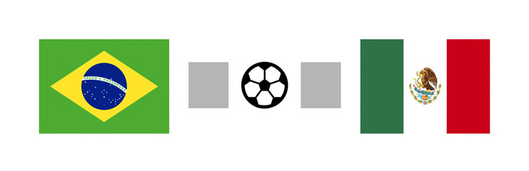 Obraz premium Brazil vs Mexico Score Sports Background