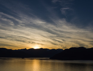 Sunset at Howe Sound, BC, Canada.